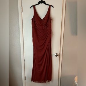 Azazie bridesmaid dress in terra cotta